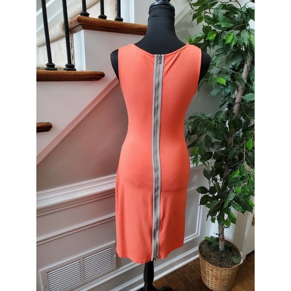 Kenneth Cole Women's Orange Rayon Sleeveless Round Neck Knee Length Dress Size 2 - Picture 6 of 11